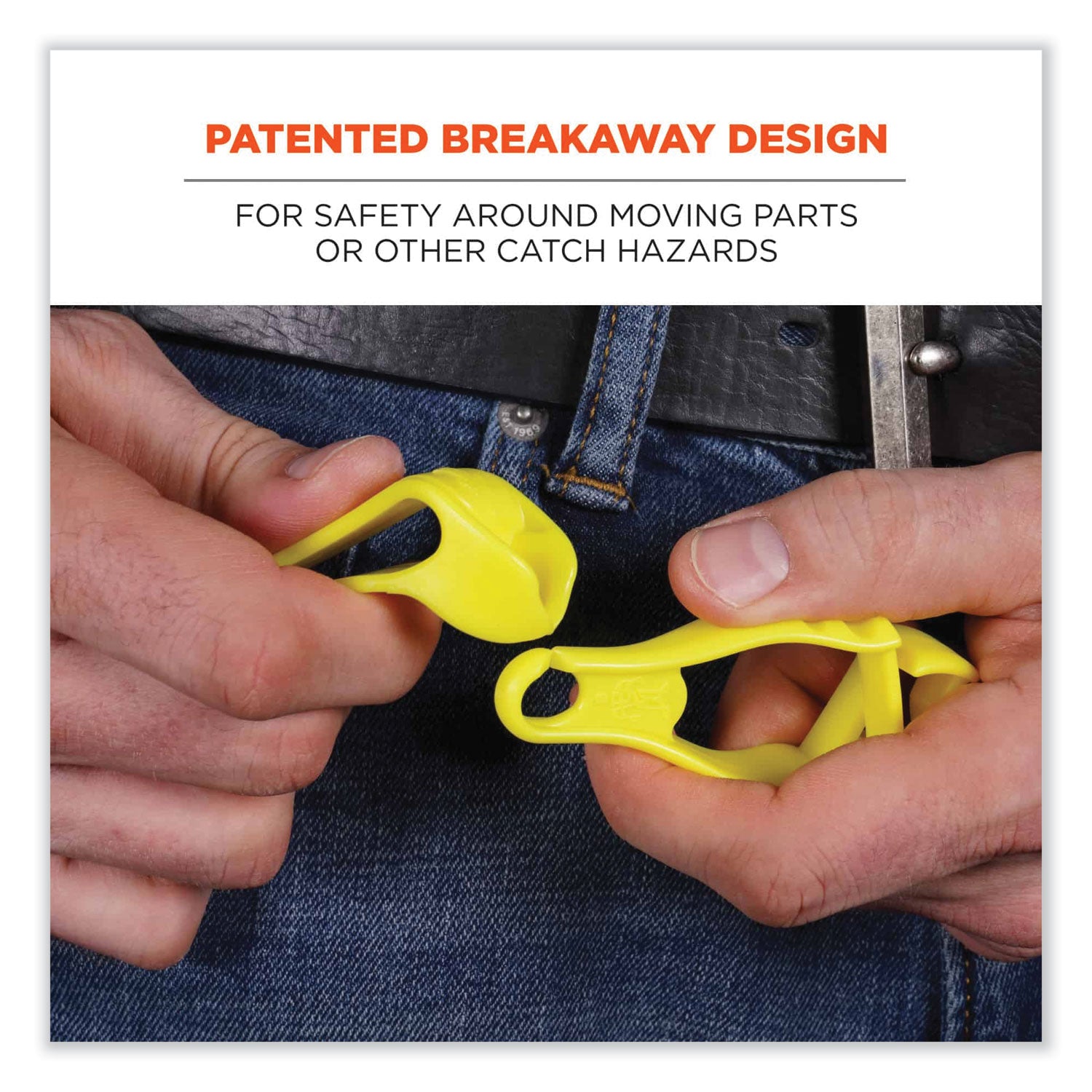 ergodyne Squids 3405 Belt Clip Glove Clip Holder, 1 x 1 x 6, Acetal Copolymer, Orange (19128)