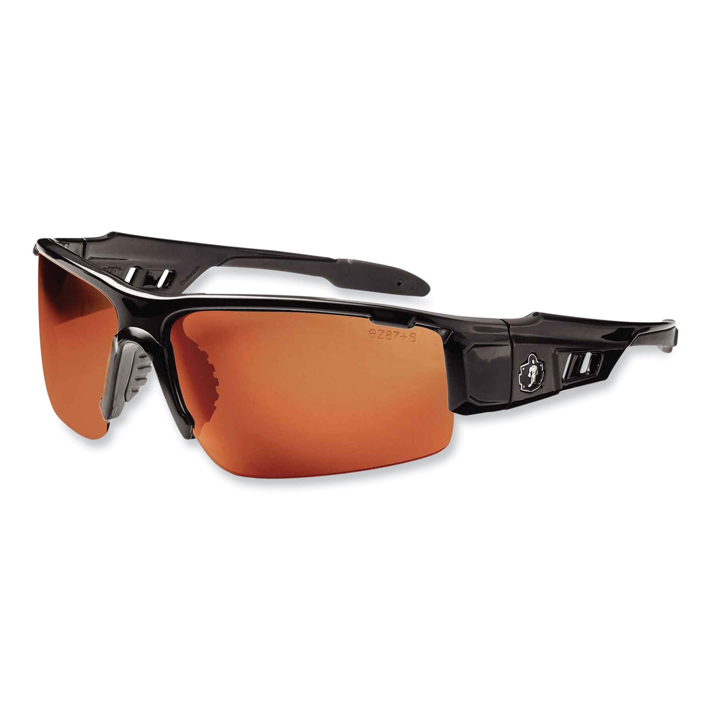 ergodyne Skullerz Dagr Safety Glasses, Black Nylon Impact Frame, Polarized Copper Polycarbonate Lens (52021)