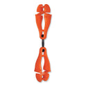 ergodyne Squids 3420 Dual Clip Swivel Glove Clip Holder, 1 x 0.6 x 5.5, Acetal Copolymer, Orange (19418)