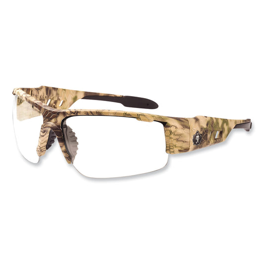 ergodyne Skullerz Dagr Safety Glasses, Kryptek Highlander Nylon Impact Frame, Clear Polycarbonate Lens (52300)