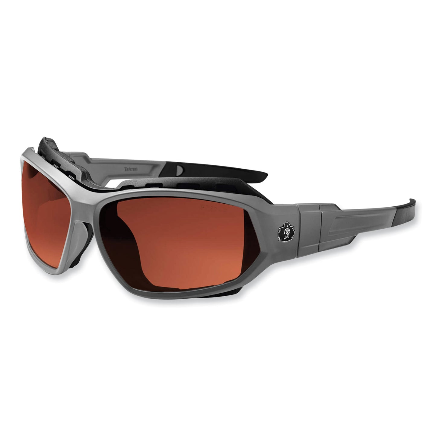 ergodyne Skullerz Loki Safety Glasses/Goggles, Gray Nylon Impact Frame, Polarized Copper Polycarbonate Lens (56121)