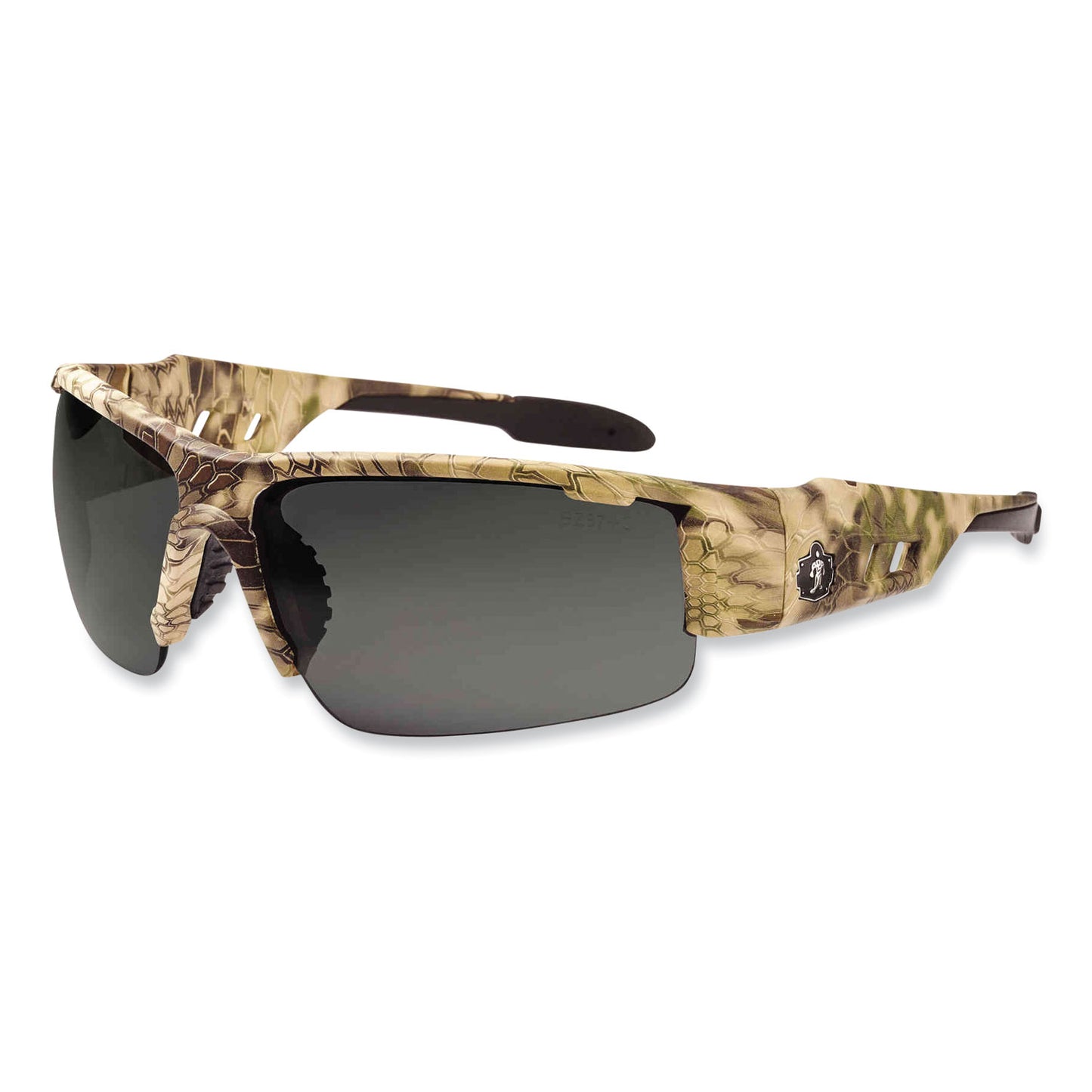 ergodyne Skullerz Dagr Safety Glasses, Kryptek Highlander Nylon Impact Frame, Polarized Smoke Polycarbonate Lens (52331)