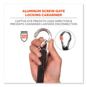 ergodyne Squids 3100 Lanyard with Aluminum Carabiner + Cinch-Loop, 10 lb Max Working Capacity, 42" to 54" Long, Black (19012)