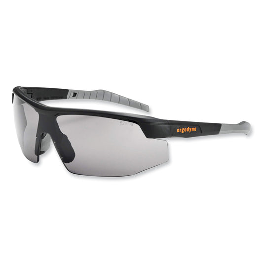 ergodyne Skullerz Skoll Safety Glasses, Matte Black Nylon Impact Frame, Anti-Fog Smoke Polycarbonate Lens (59033)