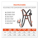 ergodyne Squids 3138 Padded Barcode Scanner Lanyard Harness, 33" Arm Strap s,18.5" Lanyard ,Black/Orange/Gray (19189)