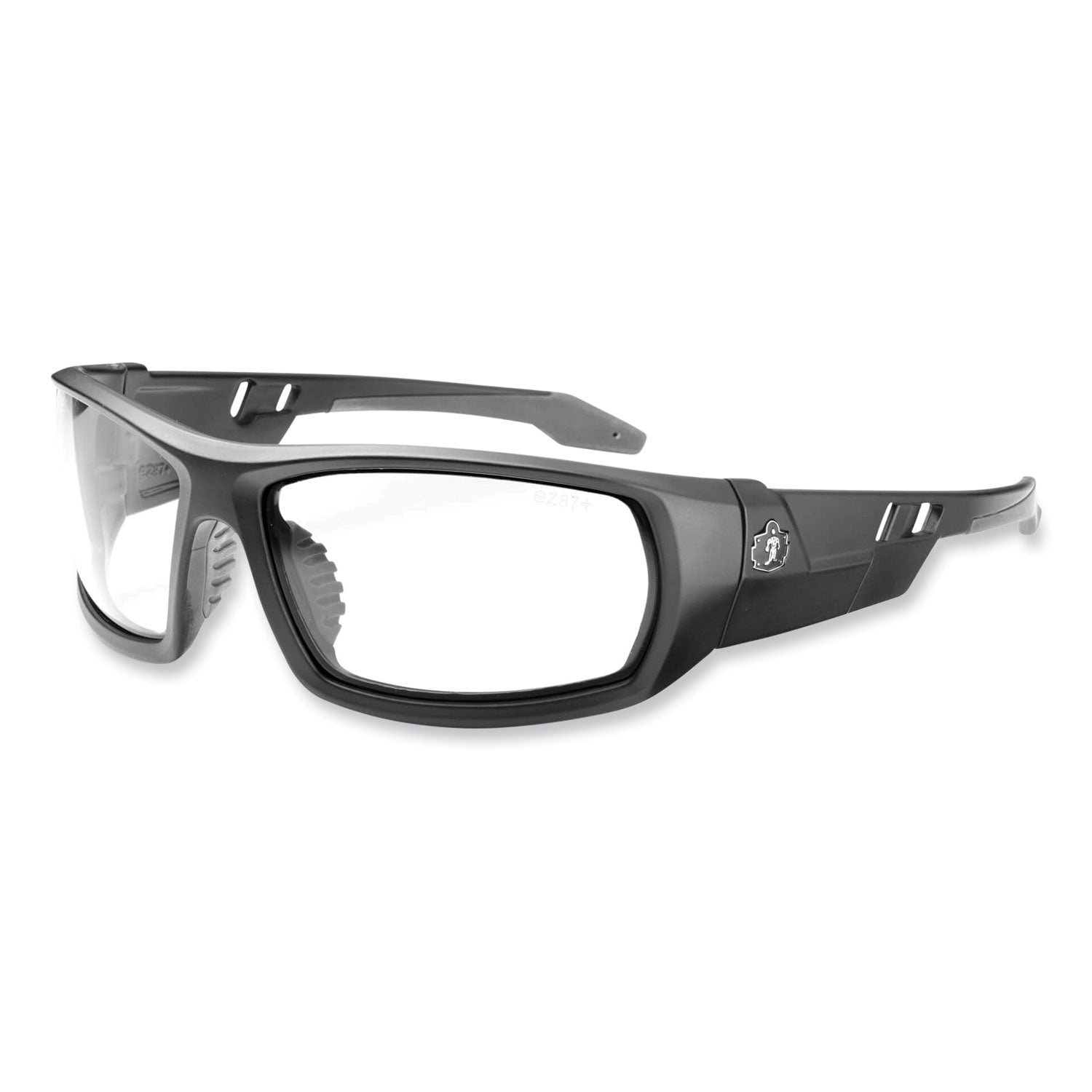 ergodyne Skullerz Odin Safety Glasses, Matte Black Nylon Impact Frame, Anti-Fog Clear Polycarbonate Lens (50403)