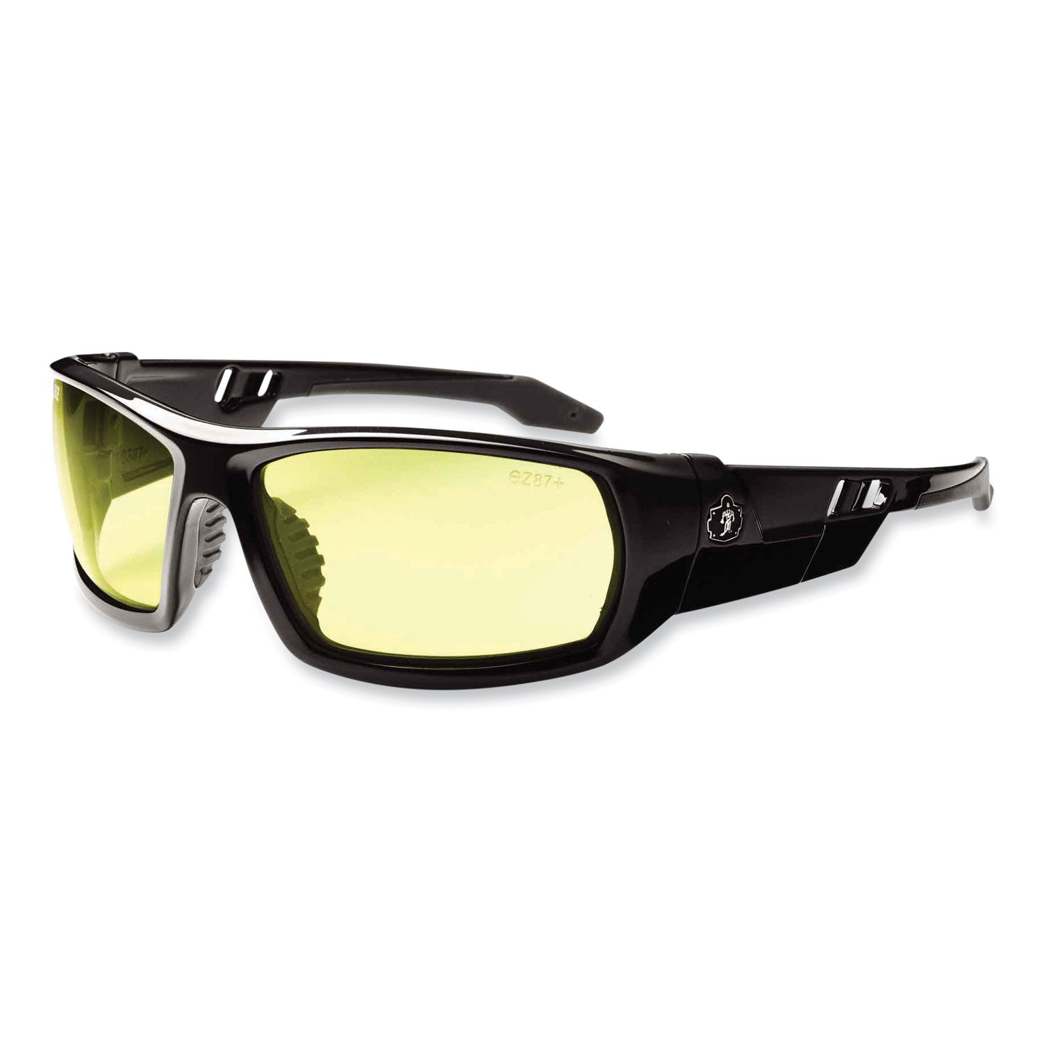 ergodyne Skullerz Odin Safety Glasses, Black Nylon Impact Frame, Yellow Polycarbonate Lens (50050)