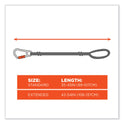 ergodyne Squids 3100 Lanyard with Aluminum Carabiner + Cinch-Loop, 10 lb Max Working Capacity, 35" to 45" Long, Lime (19003)