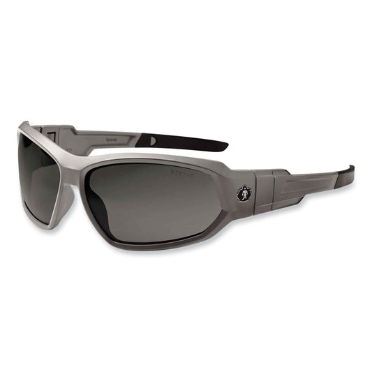 ergodyne Skullerz Loki Safety Glasses/Goggles, Matte Gray Nylon Impact Frame, Polarized Smoke Polycarbonate Lens (56131)