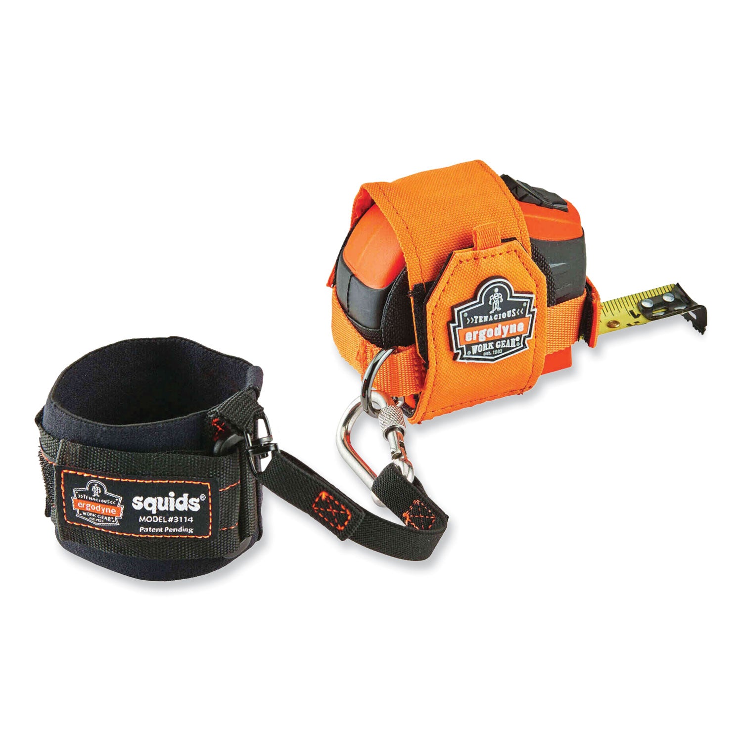 ergodyne Squids 3770 Belt Clip Tape Measure Holder, Large, 3.62 x 7.25 x 2.5, Polyester, Orange (19770)