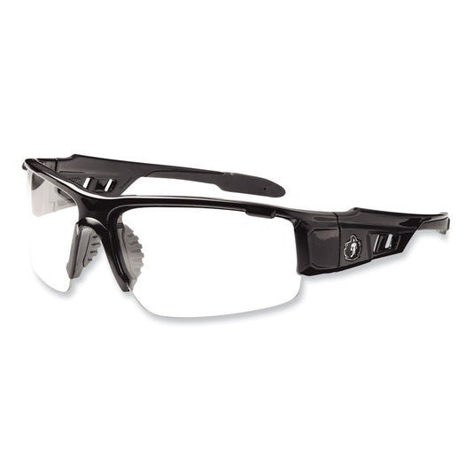 ergodyne Skullerz Dagr Safety Glasses, Black Nylon Impact Frame, Anti-Fog Clear Polycarbonate Lens (52003)