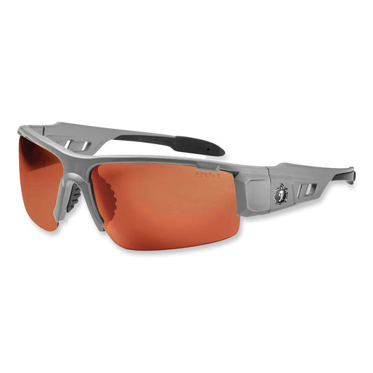 ergodyne Skullerz Dagr Safety Glasses, Matte Gray Nylon Impact Frame, Polarized Copper Polycarbonate Lens (52121)