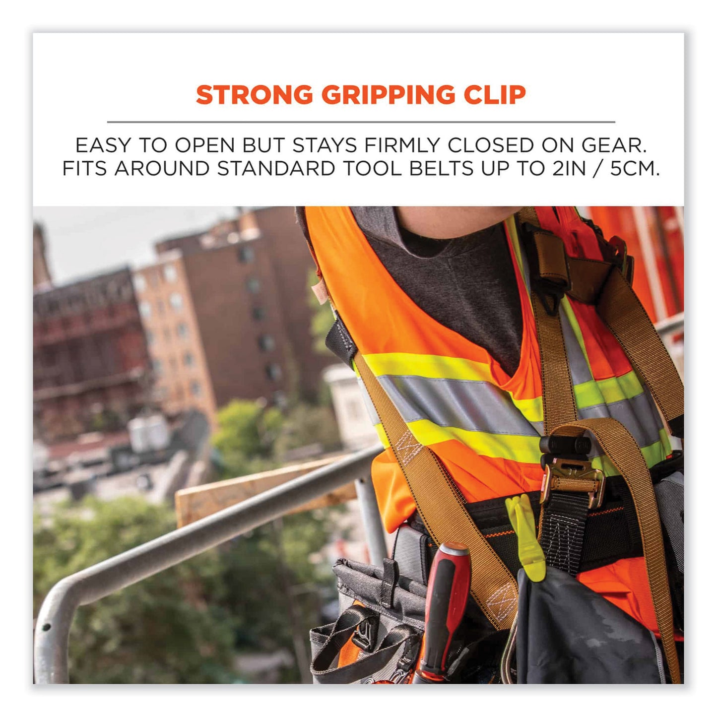 ergodyne Squids 3405 Belt Clip Glove Clip Holder, 1 x 1 x 6, Acetal Copolymer, Orange (19128)