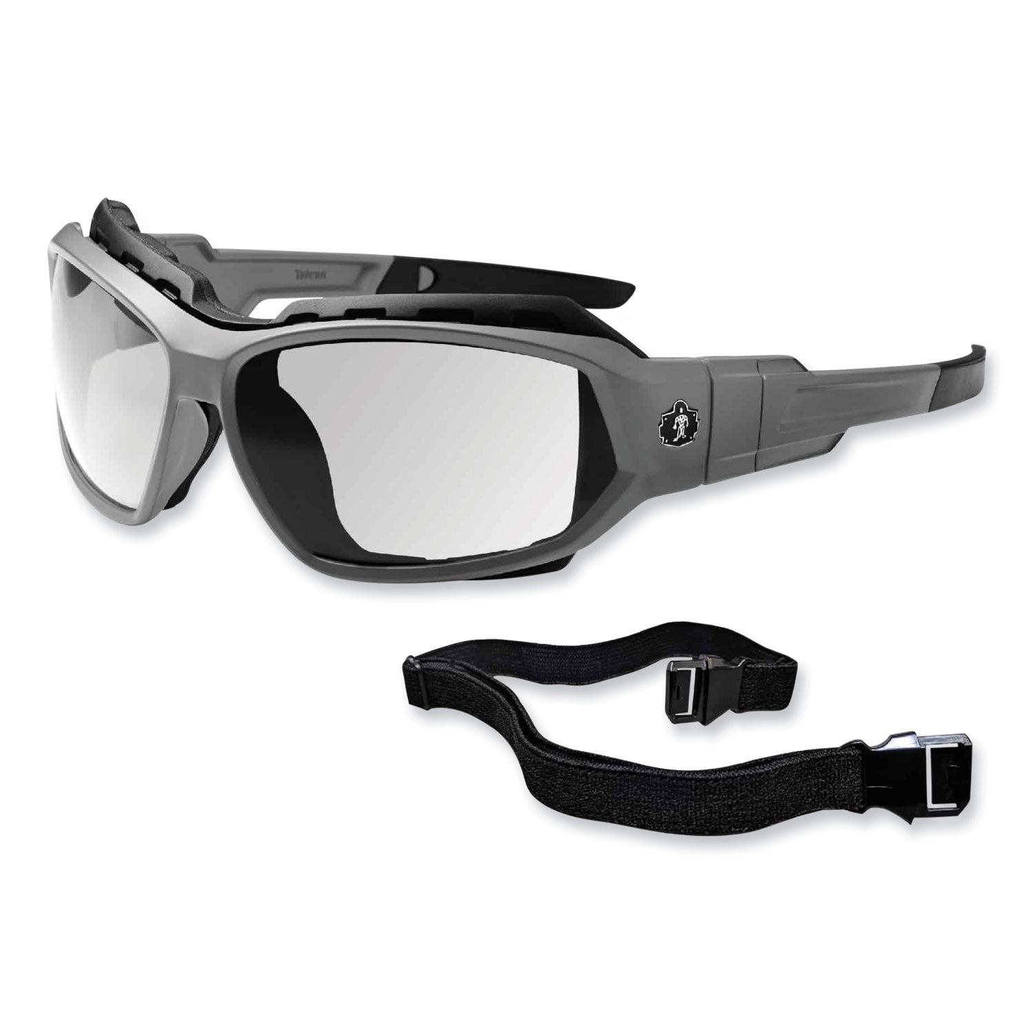 ergodyne Skullerz Loki Safety Glasses/Goggles, Matte Gray Nylon Impact Frame, Clear Polycarbonate Lens (56100)