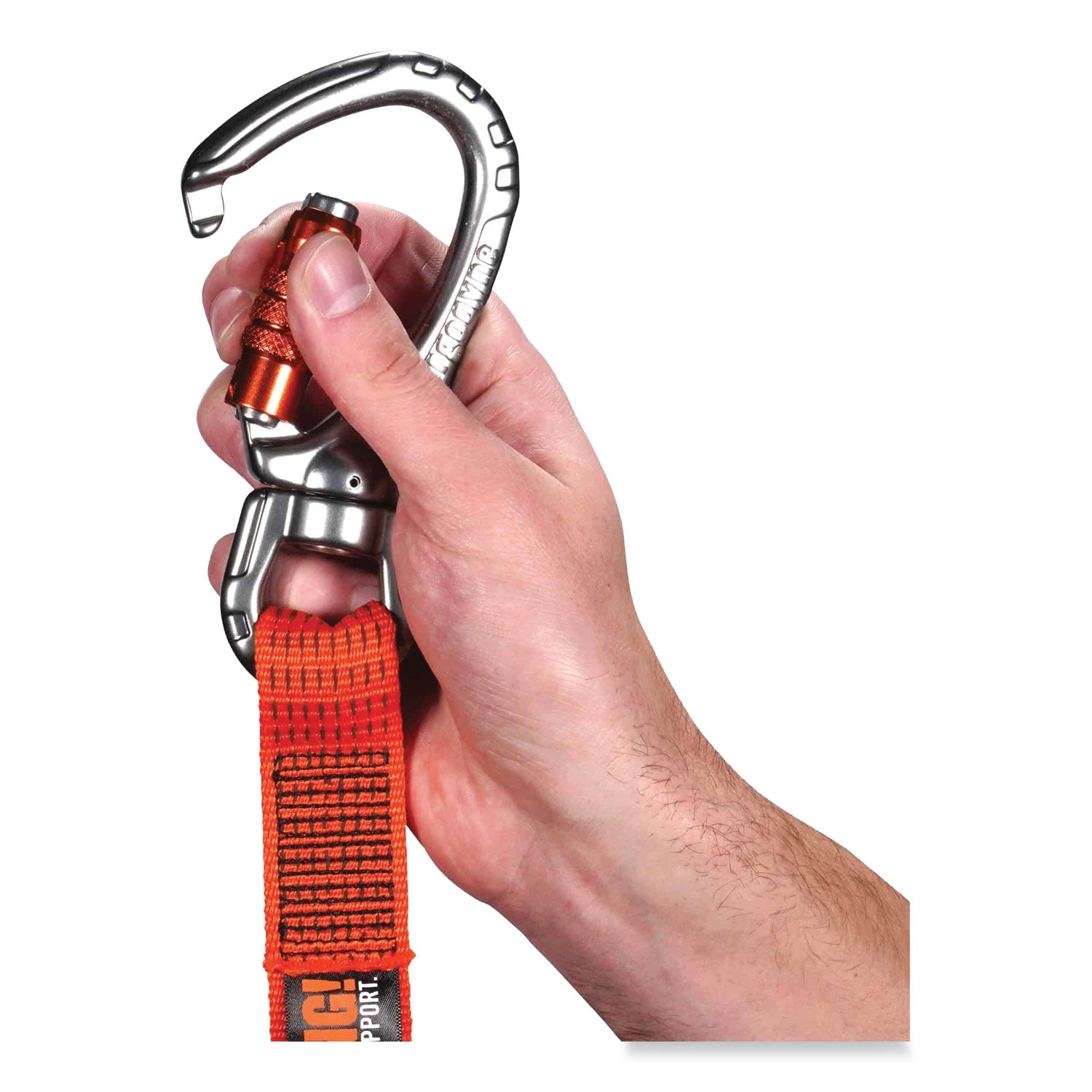 ergodyne Squids 3149 Tool Lanyard with XL + Swivel Carabiners, 80 lb Max Work Capacity, 76" Long, Orange/Black (19149)