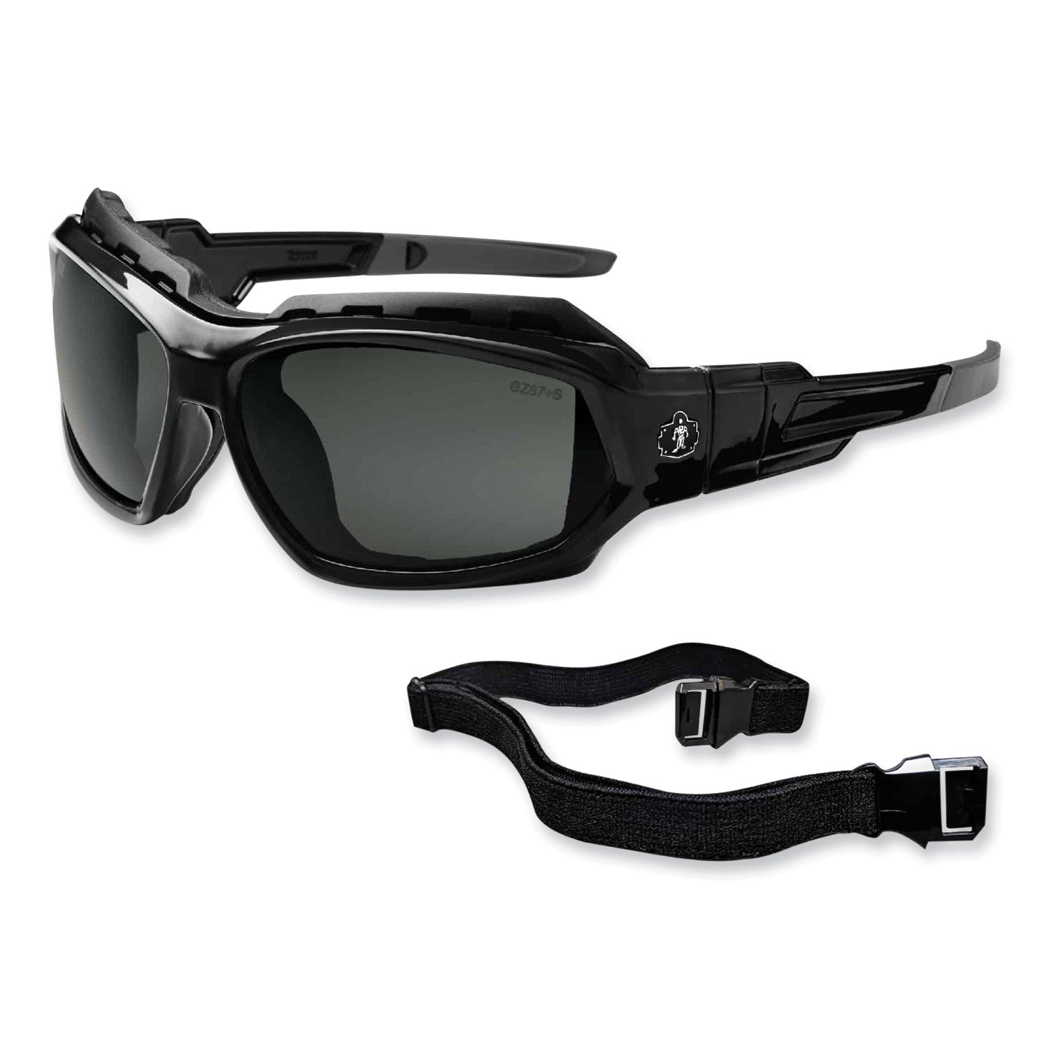 ergodyne Skullerz Loki Safety Glasses/Goggles, Black Nylon Impact Frame,Polarized Smoke Polycarbonate Lens (56031)