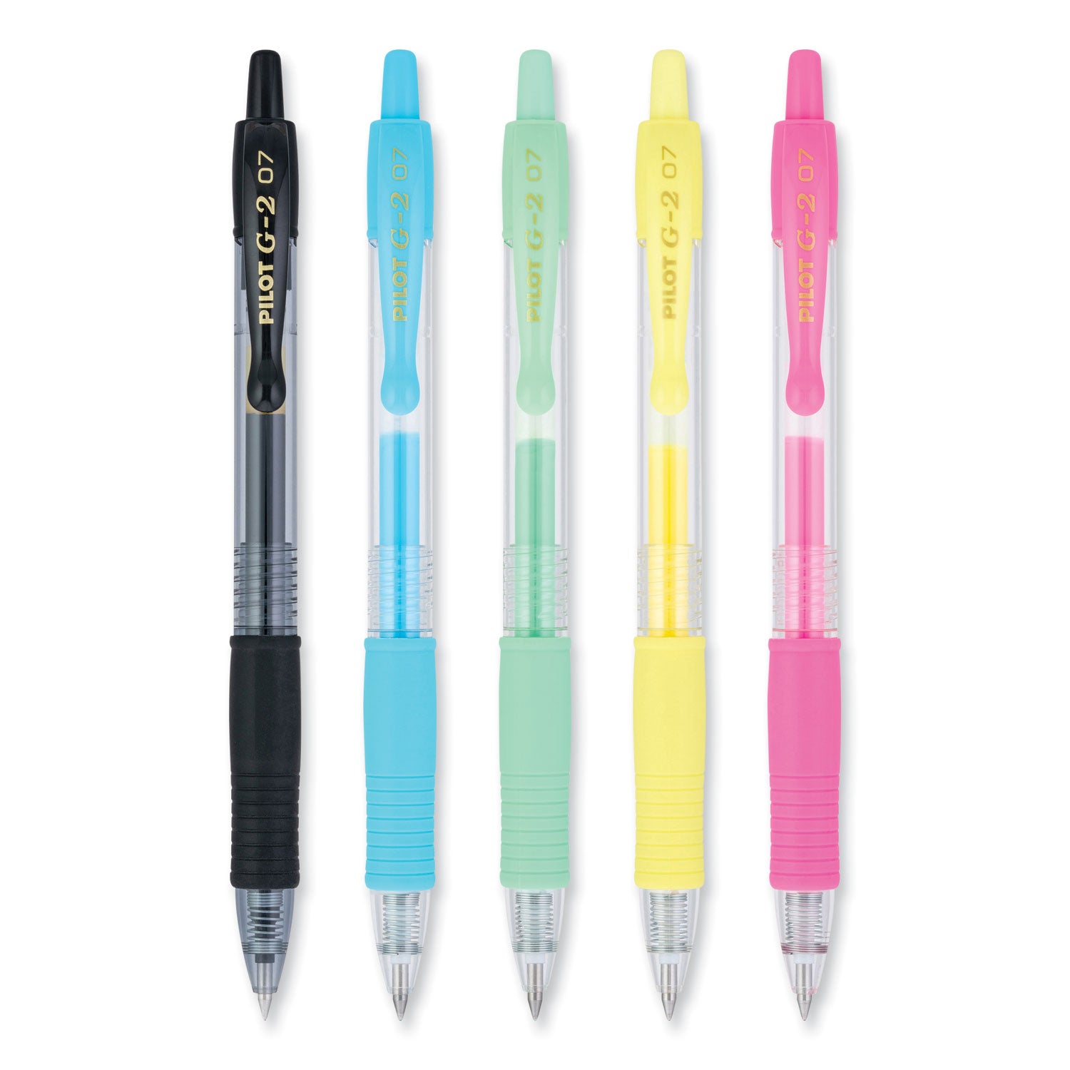 Pilot G2 Pastel Gel Pen, Retractable, Fine 0.7 mm, Assorted Pastel Ink and Barrel Colors, 5/Pack (14171)