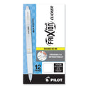 Pilot FriXion Clicker Design Erasable Gel Pen, Retractable, Extra-Fine 0.5 mm, Black Ink, White Barrel, Dozen (15128)