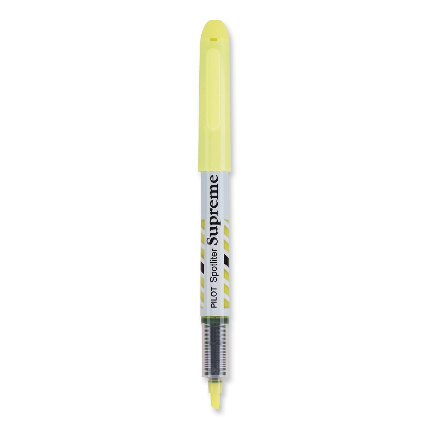Pilot Spotliter Supreme Highlighter, Fluorescent Yellow Ink, Chisel Tip, Yellow/White Barrel, Dozen (16008)