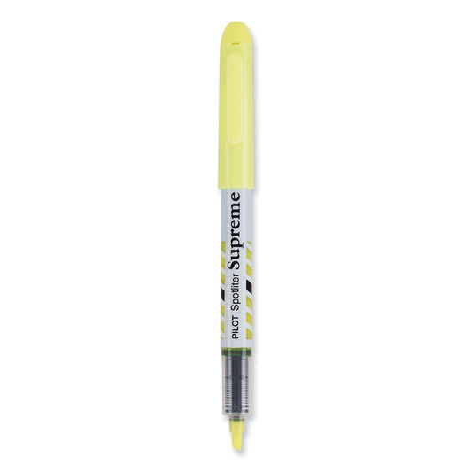Pilot Spotliter Supreme Highlighter, Fluorescent Yellow Ink, Chisel Tip, Yellow/White Barrel, Dozen (16008)