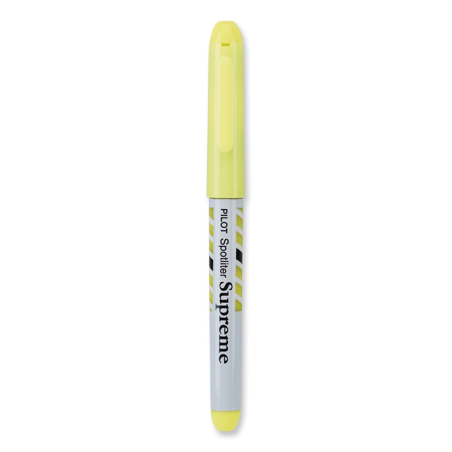 Pilot Spotliter Supreme Highlighter, Fluorescent Yellow Ink, Chisel Tip, Yellow/White Barrel, Dozen (16008)