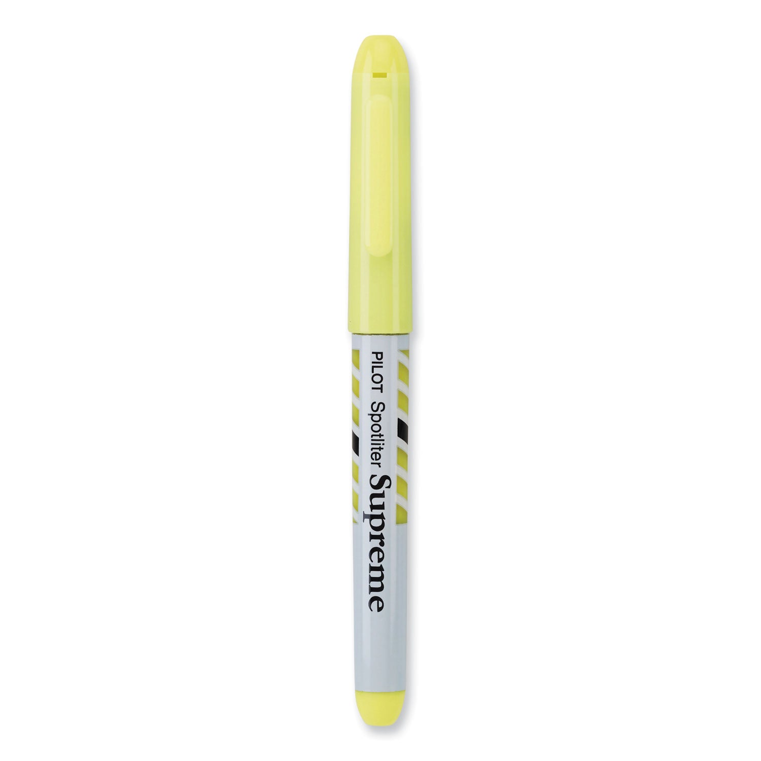 Pilot Spotliter Supreme Highlighter, Fluorescent Yellow Ink, Chisel Tip, Yellow/White Barrel, Dozen (16008)