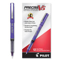 Pilot Precise V5 Roller Ball Pen, Stick, Extra-Fine 0.5 mm, Purple Ink, Purple/Clear Barrel, Dozen (25106)