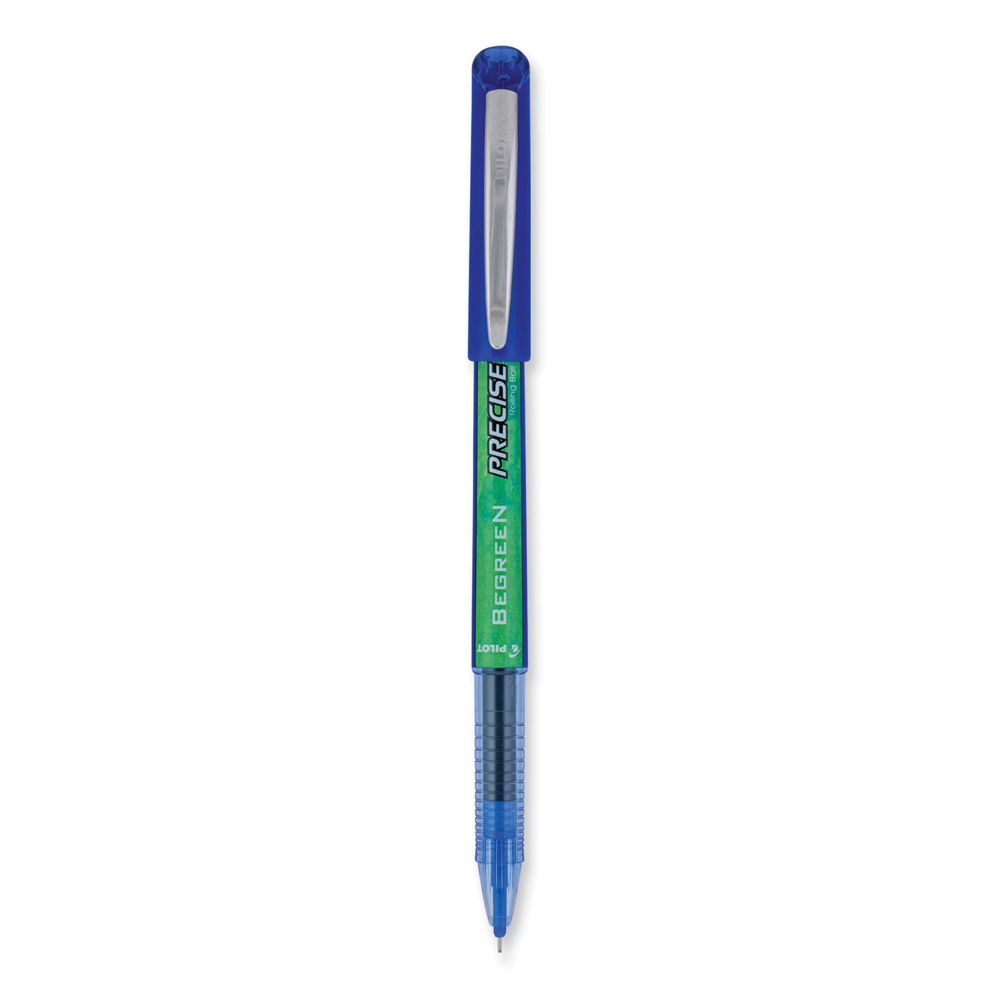 Pilot Precise V5 BeGreen Roller Ball Pen, Stick, Extra-Fine 0.5 mm, Blue Ink, Blue Barrel, Dozen (26301)