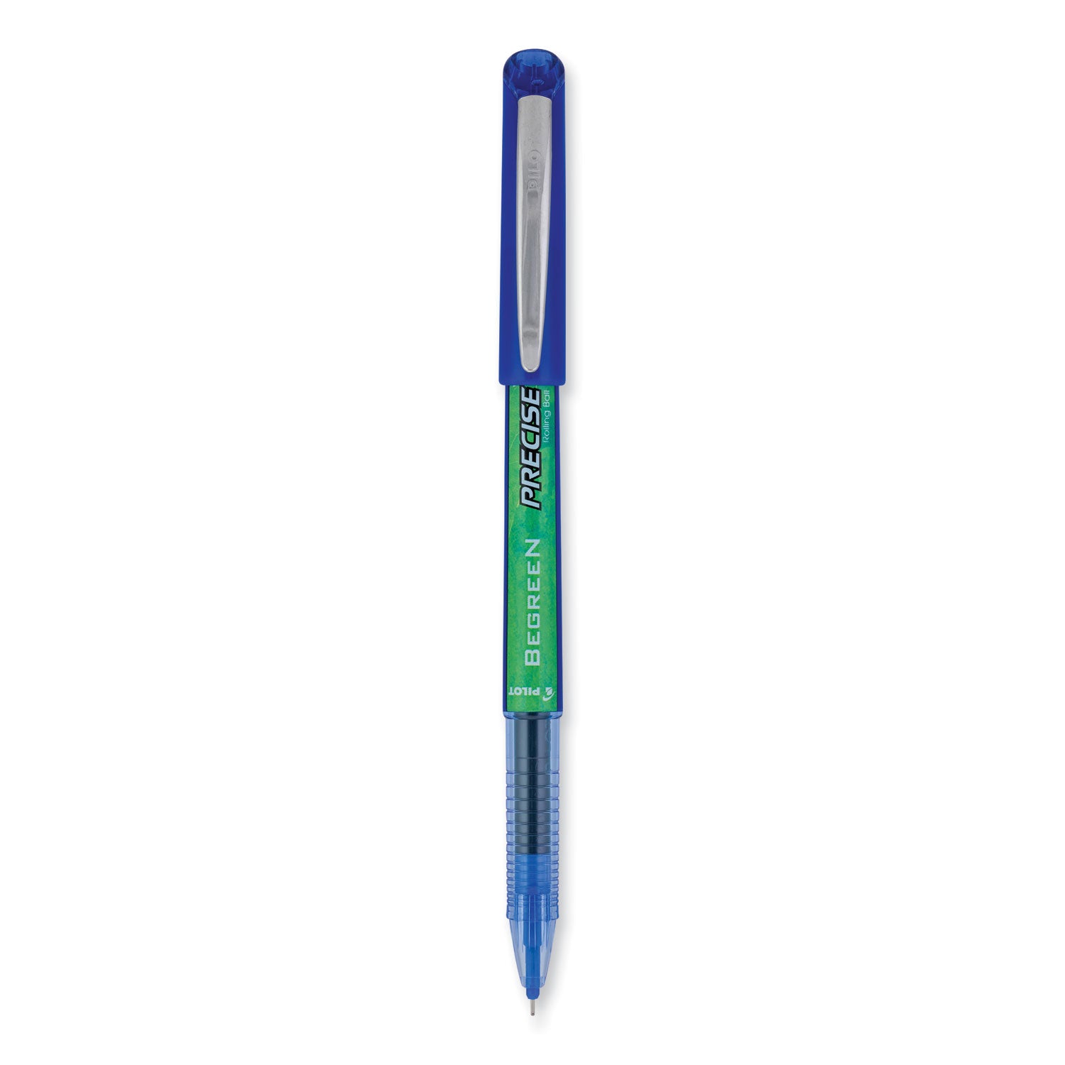 Pilot Precise V5 BeGreen Roller Ball Pen, Stick, Extra-Fine 0.5 mm, Blue Ink, Blue Barrel, Dozen (26301)