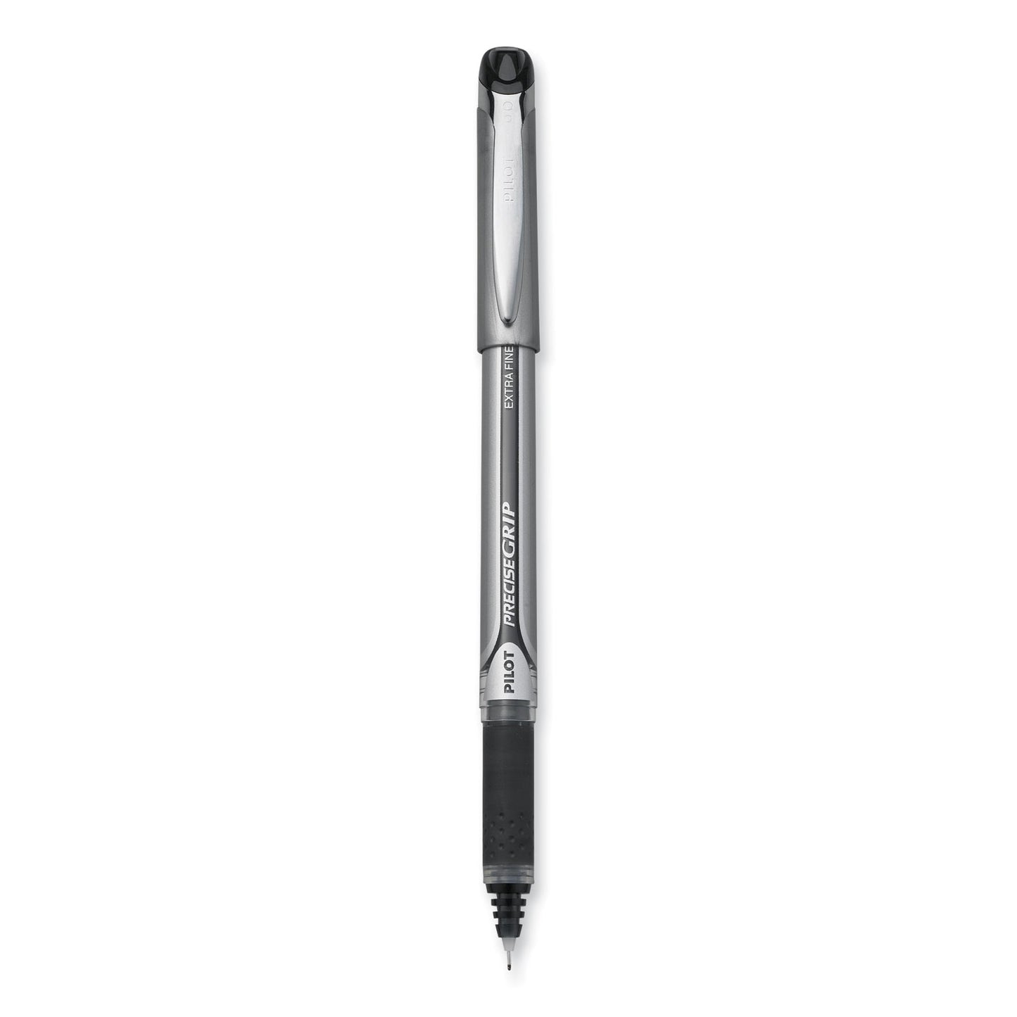 Pilot Precise Grip Roller Ball Pen, Stick, Extra-Fine 0.5 mm, Black Ink, Black Barrel (28801)