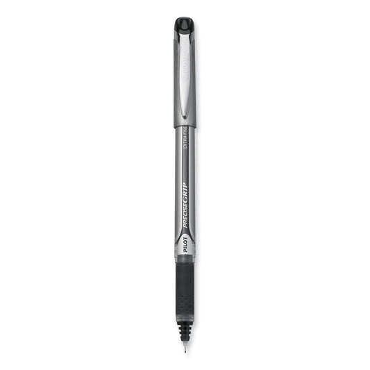 Pilot Precise Grip Roller Ball Pen, Stick, Extra-Fine 0.5 mm, Black Ink, Black Barrel (28801)