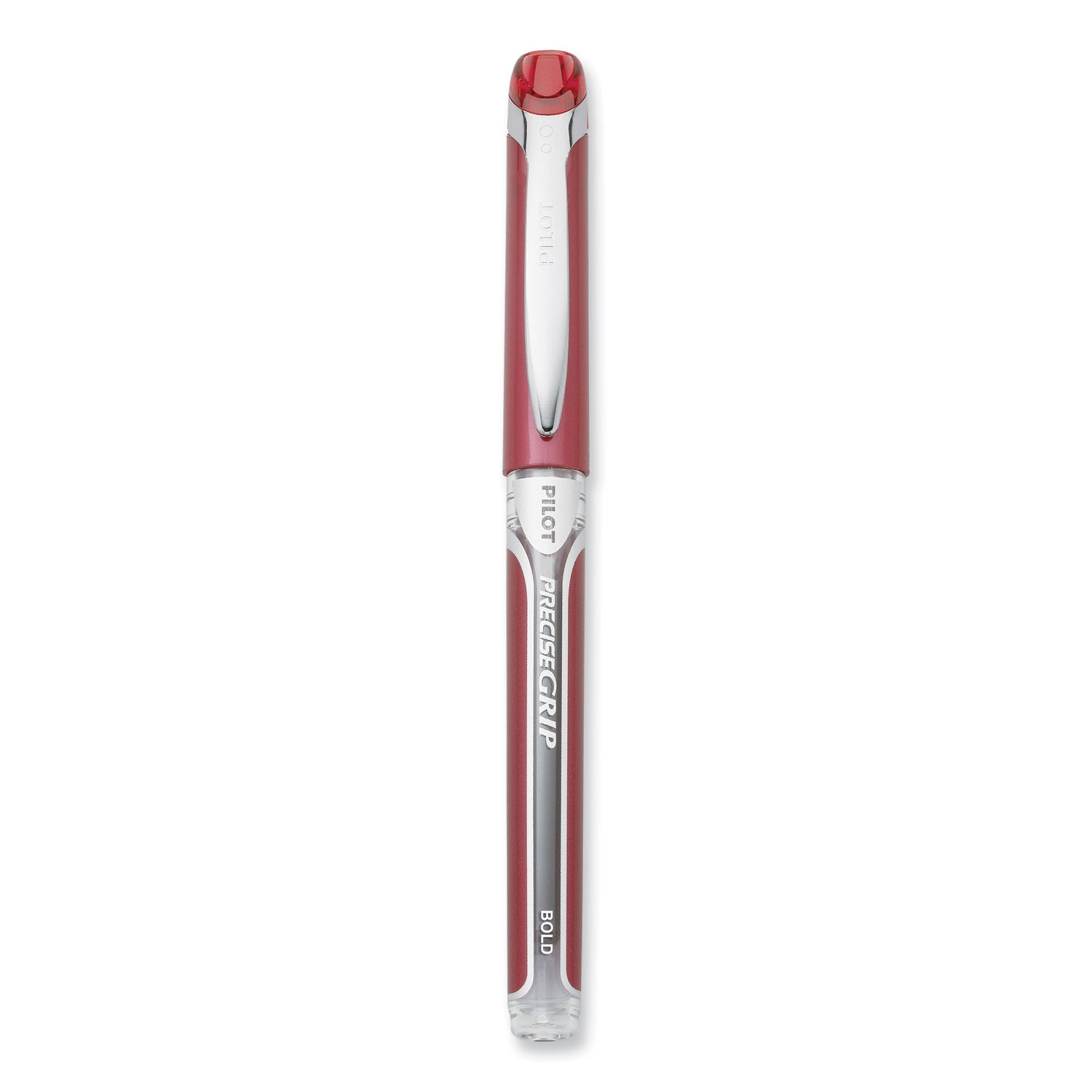 Pilot Precise Grip Roller Ball Pen, Stick, Bold 1 mm, Red Ink, Red Barrel (28903)