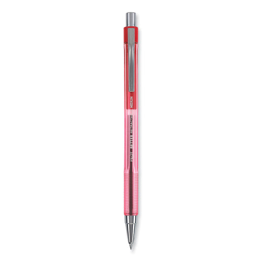 Pilot Better Ballpoint Pen, Retractable, Medium 1 mm, Red Ink, Translucent Red Barrel, Dozen (30007)