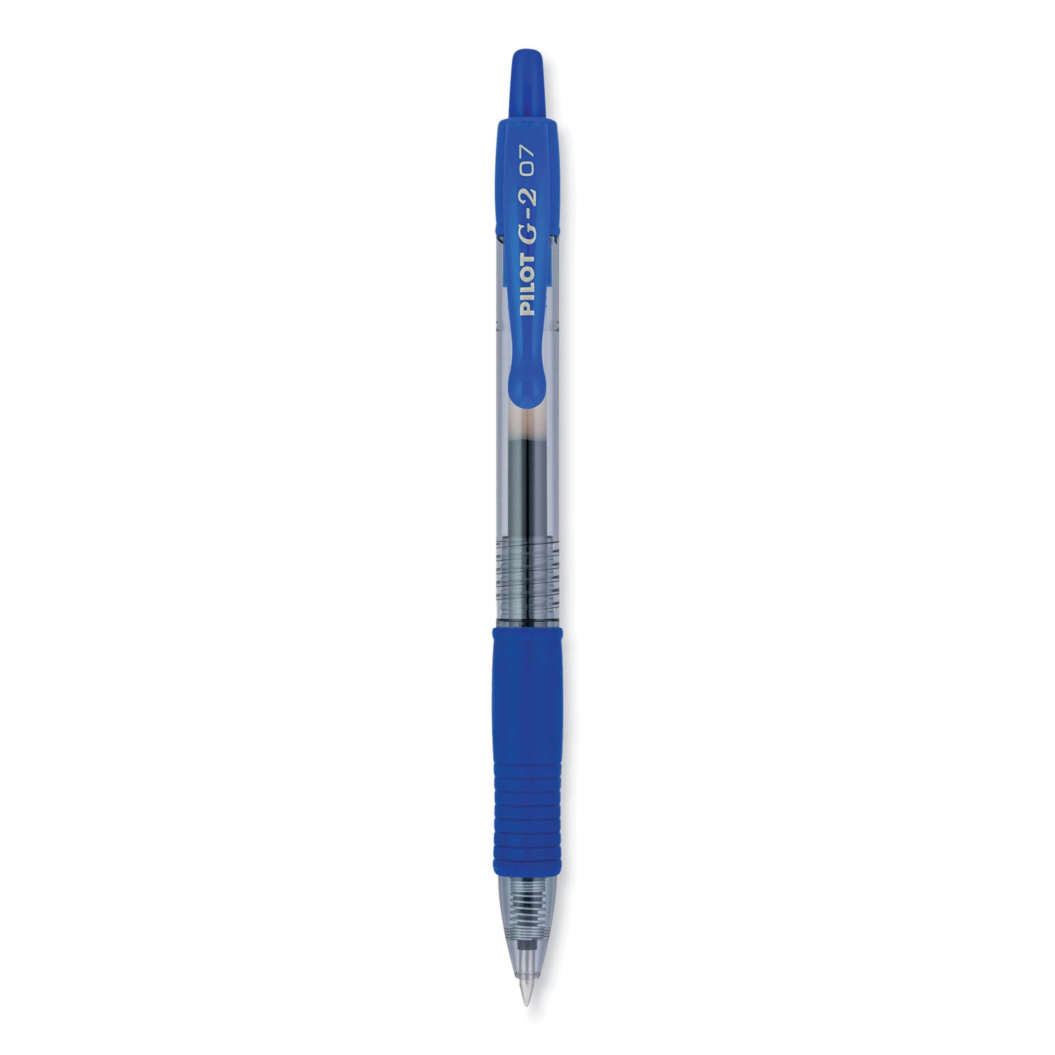 Pilot G2 Premium Gel Pen, Retractable, Fine 0.7 mm, Blue Ink, Smoke/Blue Barrel, 2/Pack (31032)