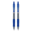 Pilot G2 Premium Gel Pen, Retractable, Fine 0.7 mm, Blue Ink, Smoke/Blue Barrel, 2/Pack (31032)