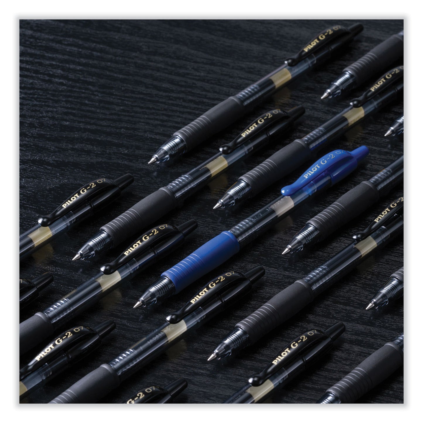 Pilot G2 Premium Gel Pen, Retractable, Fine 0.7 mm, Blue Ink, Smoke/Blue Barrel, 2/Pack (31032)