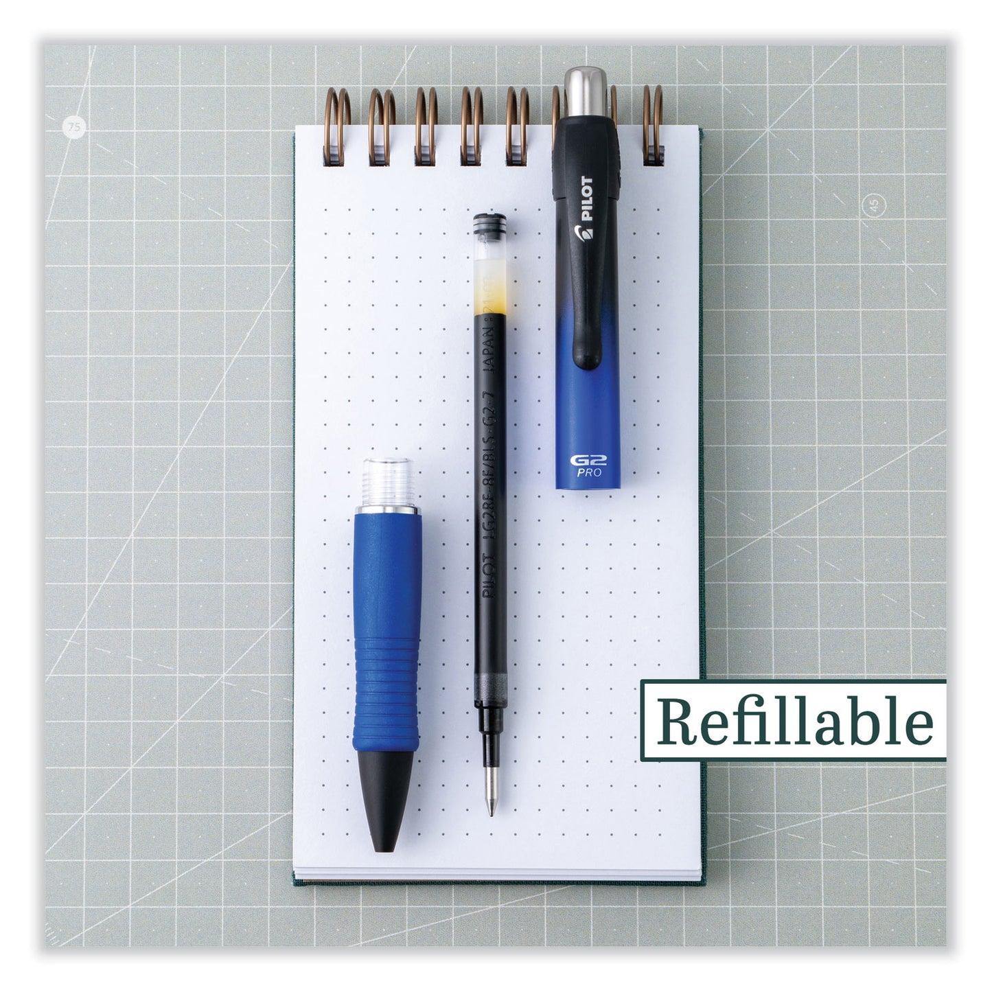 Pilot G2 Pro Gel Pen, Retractable, Fine 0.7 mm, Black Ink, Blue Barrel (31096)