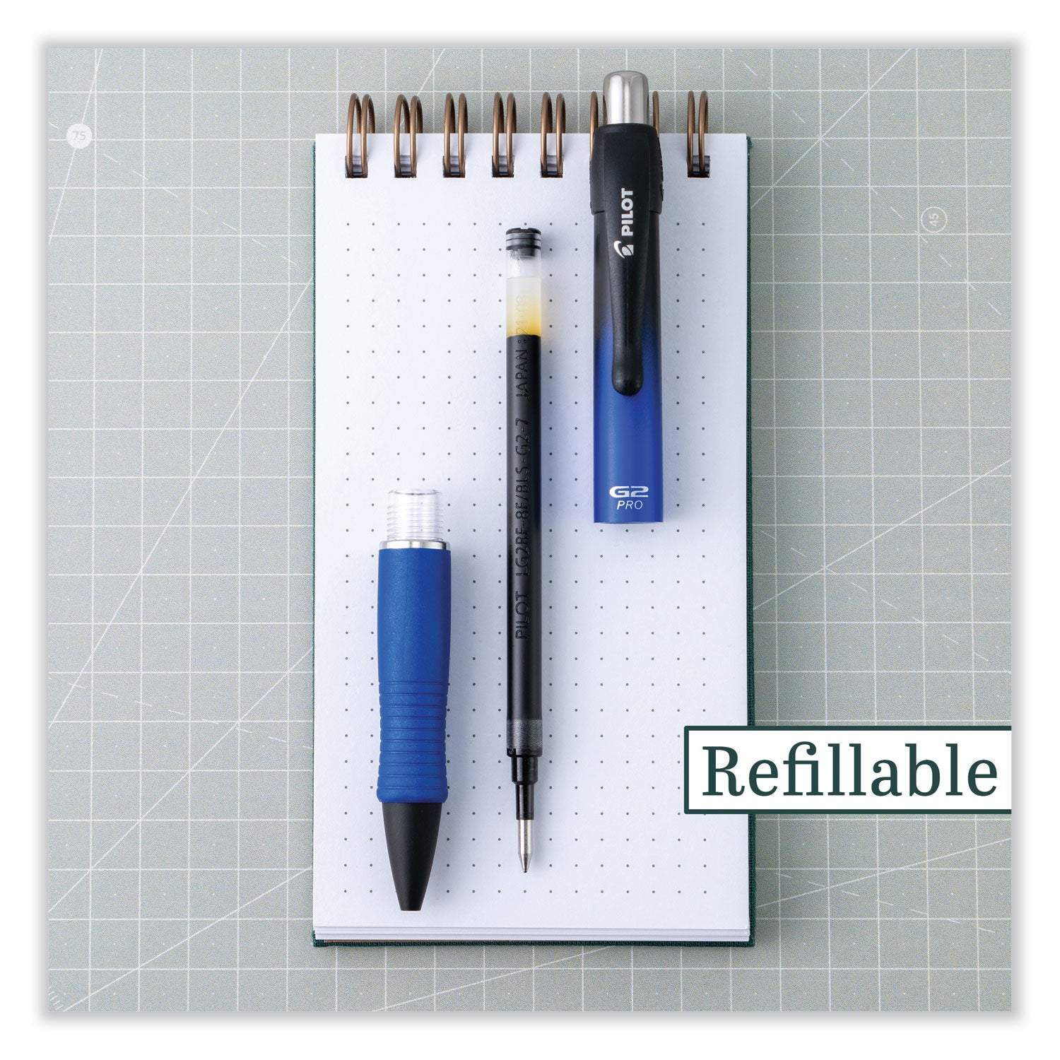Pilot G2 Pro Gel Pen, Retractable, Fine 0.7 mm, Black Ink, Blue Barrel (31096)