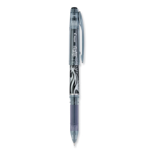 Pilot FriXion Point Erasable Gel Pen, Stick, Extra-Fine 0.5 mm, Black Ink, Black/Silver/Smoke Barrel (31573)