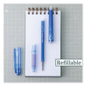 Pilot FriXion Point Erasable Gel Pen, Stick, Extra-Fine 0.5 mm, Blue Ink, Blue/Silver/Transparent Blue Barrel (31574)