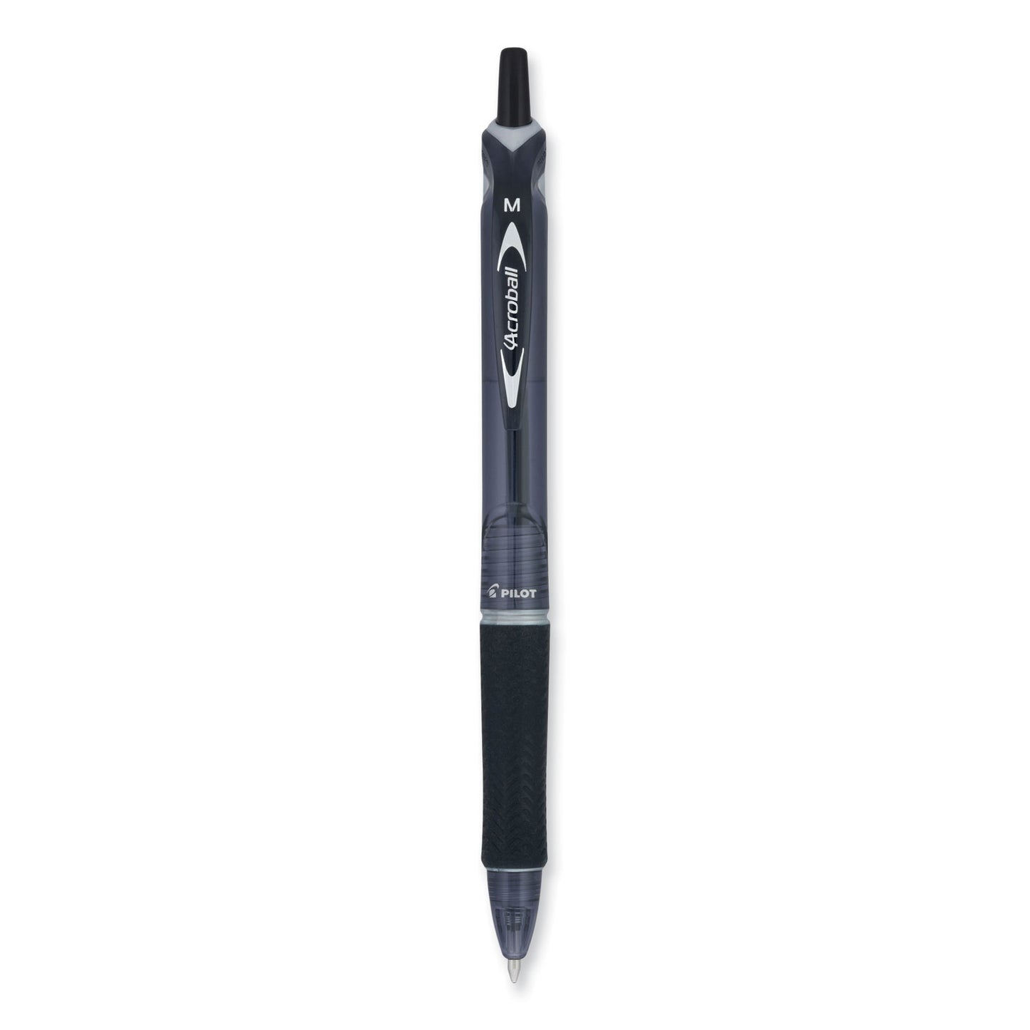 Pilot Acroball Colors Advanced Ink Hybrid Gel Pen, Retractable, Medium 1 mm, Black Ink, Smoke/Black Barrel (31821)