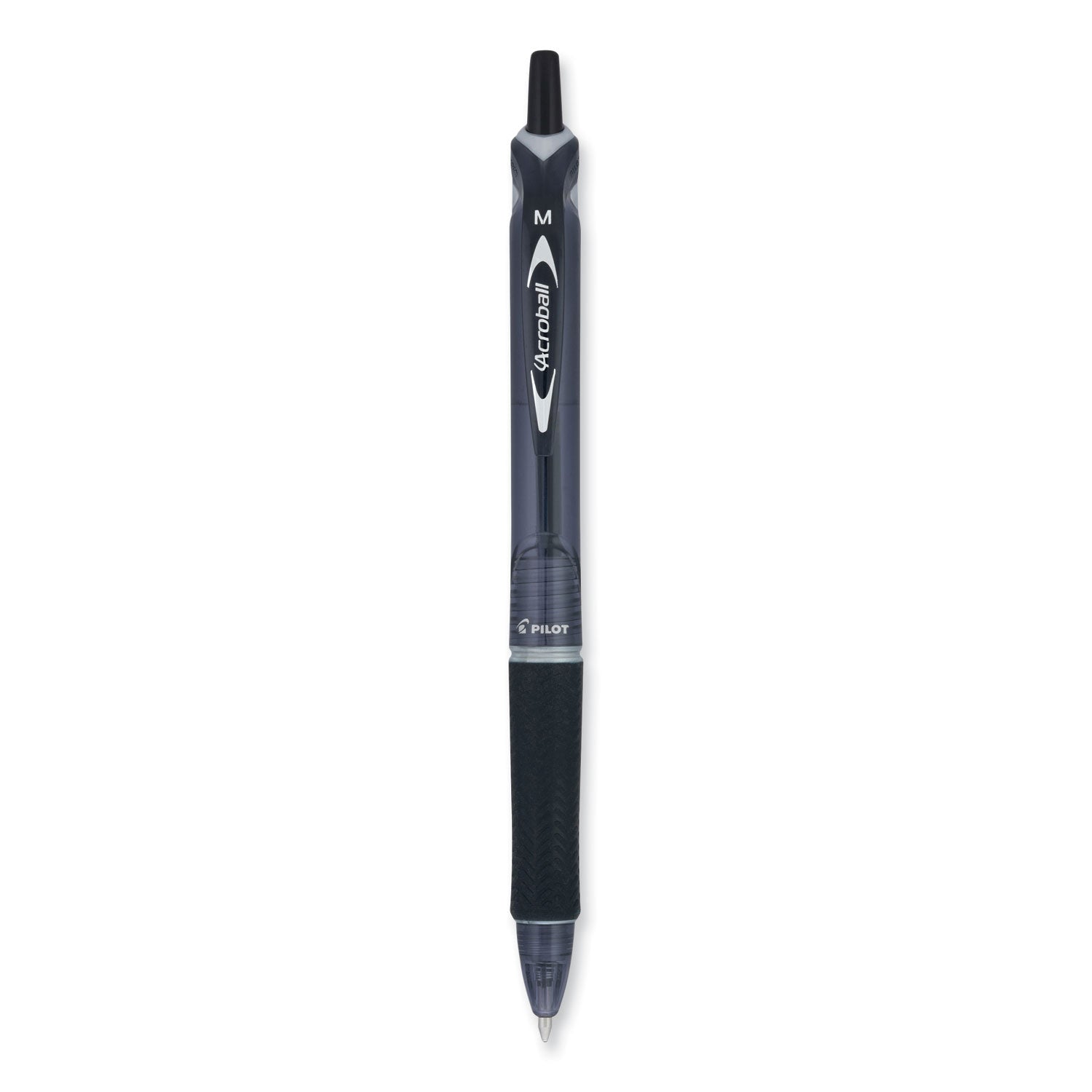 Pilot Acroball Colors Advanced Ink Hybrid Gel Pen, Retractable, Medium 1 mm, Black Ink, Smoke/Black Barrel (31821)