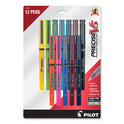 Pilot Precise V5 Roller Ball Pen, Stick, Fine 0.5 mm, Assorted Ink and Barrel Colors, Dozen (31888)