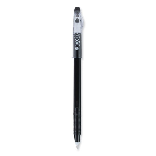 Pilot FriXion ColorSticks Erasable Gel Pen, Clipless Stick, Fine 0.7 mm, Black Ink, Black Barrel, Dozen (32465)