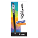 Pilot FriXion ColorSticks Erasable Gel Pen, Clipless Stick, Fine 0.7 mm, Black Ink, Black Barrel, Dozen (32465)