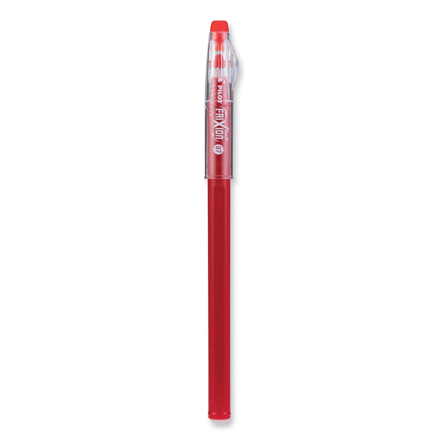 Pilot FriXion ColorSticks Erasable Gel Pen, Clipless Stick, Fine 0.7 mm, Red Ink, Red Barrel, Dozen (32467)