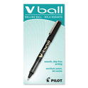 Pilot VBall Liquid Ink Roller Ball Pen, Stick, Fine 0.7 mm, Black Ink, Black/Clear Barrel, Dozen (35112)