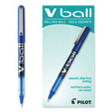 Pilot VBall Liquid Ink Roller Ball Pen, Stick, Fine 0.7 mm, Blue Ink, Blue/Clear Barrel, Dozen (35113)