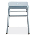 Safco Steel GuestBistro Stool, Backless, Supports Up to 250 lb, 18" Seat Height, Silver Seat, Silver Base (6604SL)