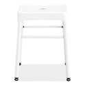 Safco Steel GuestBistro Stool, Backless, Supports Up to 250 lb, 18" Seat Height, White Seat, White Base (6604WH)